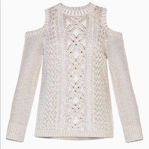 NWT BCBG Arlene Cold Shoulder Sweater Small